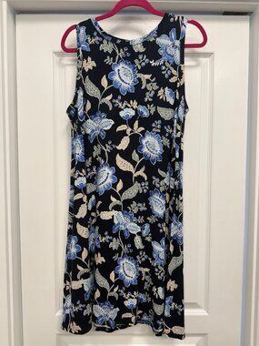 Loft Stretch Shift Dress, Navy Floral, Size L